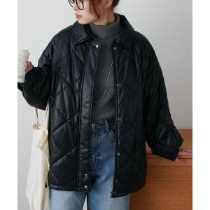 アウター エコレザーキルティングジャケット