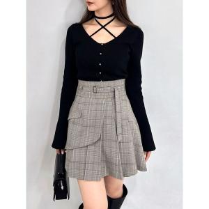 スカート レイヤードプリーツミニスカート