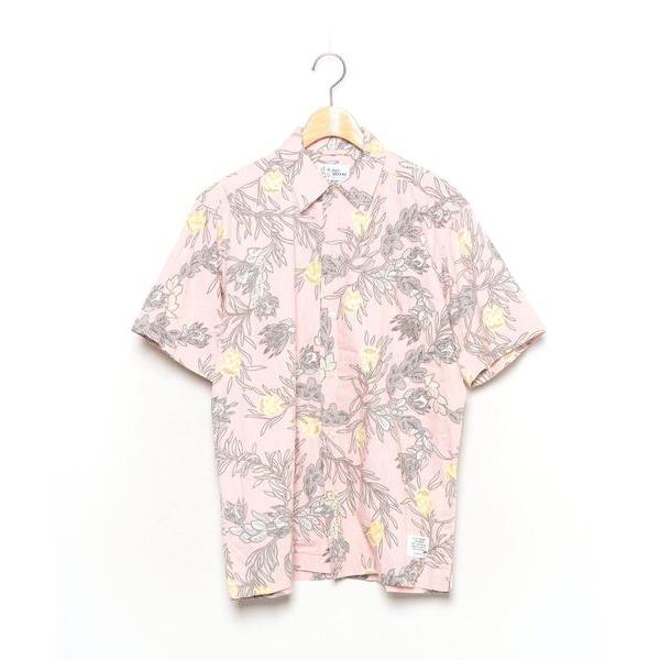 「BAYFLOW」 花柄半袖シャツ 3 ピンク メンズ