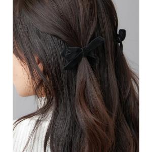 ヘアクリップ レディース 「2個セット」ベロアリボンミニクリップ｜ZOZOTOWN Yahoo!店