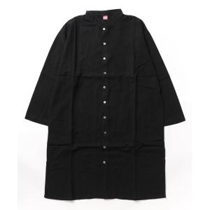 シャツ 「カヤ」書生バンドカラーロングシャツ メンズ レディース