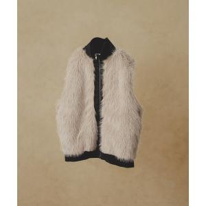 アウター FAKE FUR DOCKING TRACK VEST / フェイクファードッキングトラックベスト