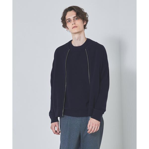 カーディガン 「アンサンブル対応」ダブルジャガード ニット ブルゾン メンズ レディース