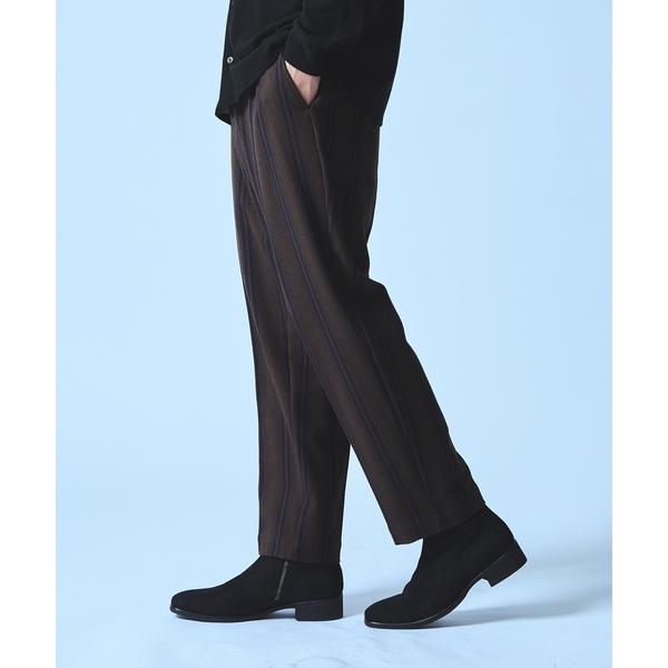 パンツ ランダムストライプ バックギャザー パンツ メンズ レディース