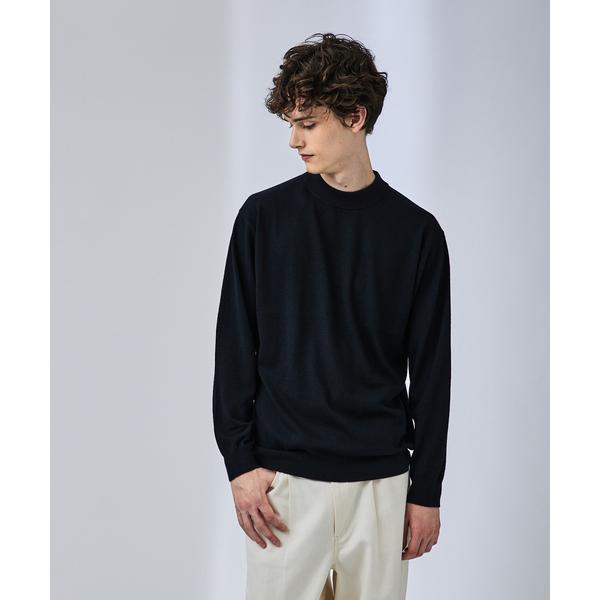 セーター ニット 「シルクの様な光沢」カシミヤ　モックネック　ニット メンズ レディース