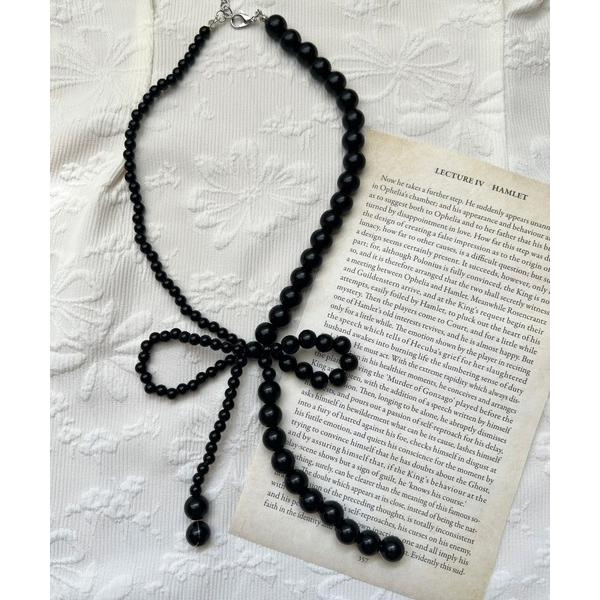 ネックレス リボンパールネックレス レディース