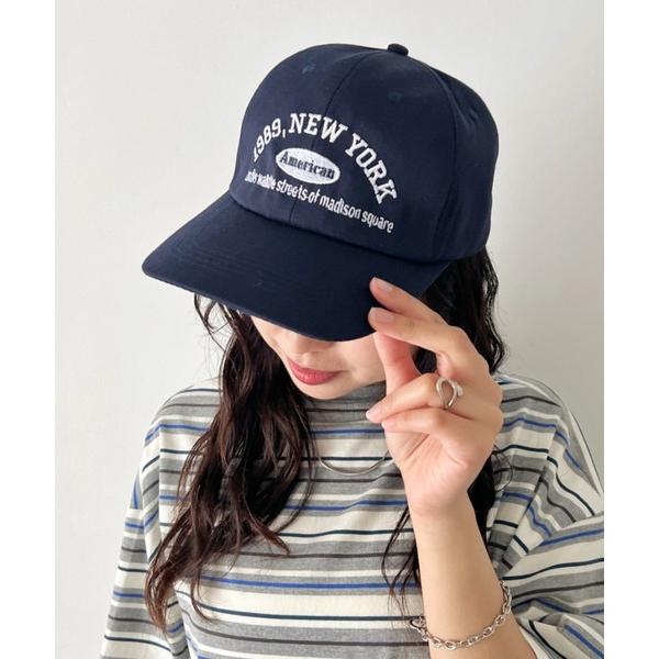 キャップ 帽子 日よけ レディース NEWYORKフロント刺繍ロゴキャップ レディース