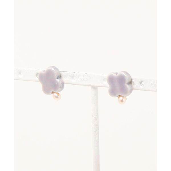 ピアス irodori/clover＋淡水パールpierce（ラベンダーカラー） レディース