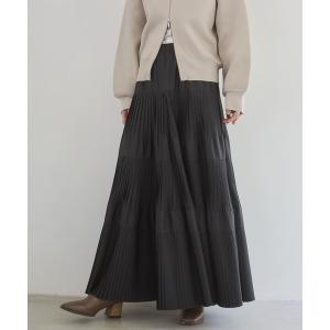 スカート プリーツティアードスカート