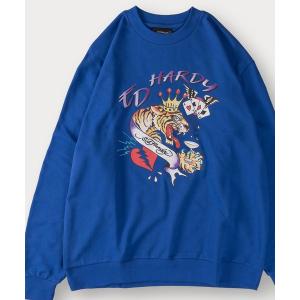 メンズ スウェット 「Ed Hardy/エド・ハーディー」グラフィックプリントスウェット/バックプリント/アームプリント/ビッグシルエット｜zozo