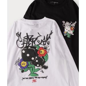 tシャツ Tシャツ DICE＆BALLグラフィック発泡ロンT/バックプリント/ビッグシルエット