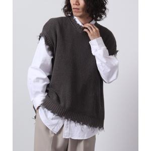 JUGLANS ベスト ジレ 「SMILEY FACE」ワッペンスマイルニットベスト