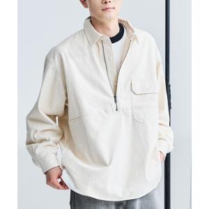 メンズ シャツ ブラウス RED CAMEL/レッド キャメル HF-ZIP DENIM L/S SHT/ハーフジップ デニム ロングスリーブ シャツ｜zozo