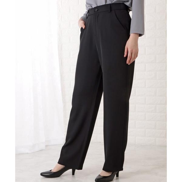 パンツ ハイウエストノンタックストレートパンツ レディース