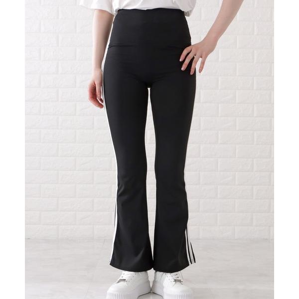 パンツ サイドラインストレッチフレアパンツ レディース