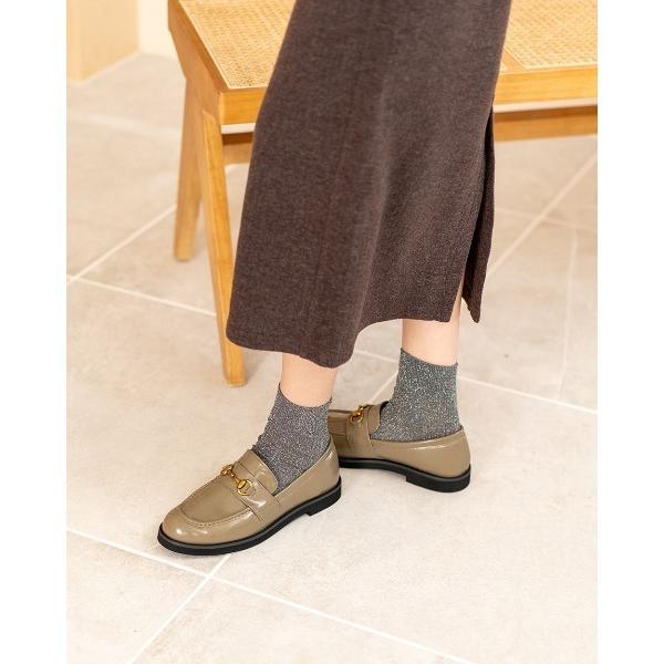 ローファー ラウンドトゥ ビット ローファー レディース