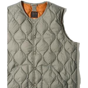 ダウンベスト ベスト 「TAION / タイオン」MILITARY CREW NECK DOWN VEST / キルティングダウンベスト レディース