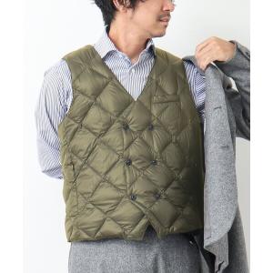 ダウンベスト ダウン メンズ 「TAION/タイオン」W-BREASTED SNAP BUTTON DOWN GILET ダウンジレ