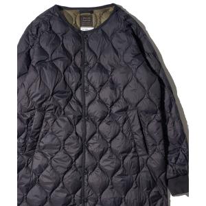 ダウンコート ダウンジャケット 「TAION / タイオン」MILITARY CREW NECK LONG DOWN JACKET / キルティングロングコート レディース メンズ
