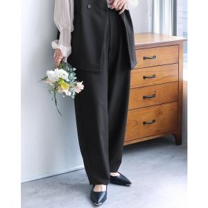 スラックス パンツ 「オン・オフ問わず着れる！」カーブタックパンツ レディース