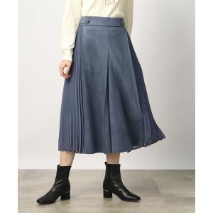スカート マシュマロタッチスウェード サイドプリーツスカート