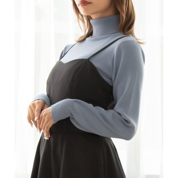 ニット セーター 「なめらかカシミヤタッチ」タートルネックニット レディース