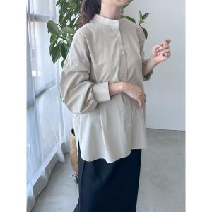 シャツ ブラウス スタンドネックボリュームスリーブシャツ　908829