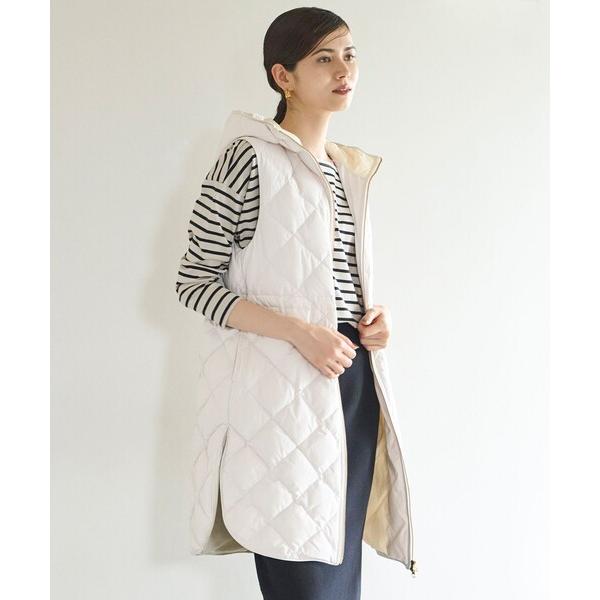 ダウンベスト ベスト 「UNFILO×TAION」キルティング フード付き ジレ レディース