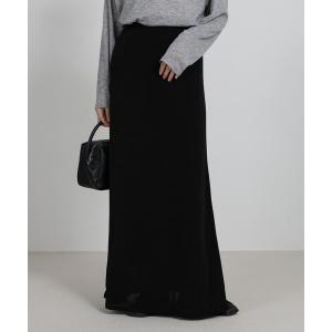 スカート 「サイズ展開あり」シャイニーストレッチナローロングスカート