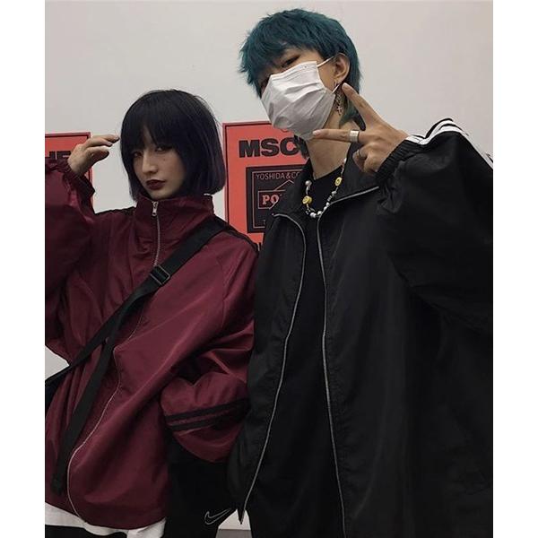 ジャージ 「Bz」サイドラインルーズシルエットトラックジャケット レディース メンズ