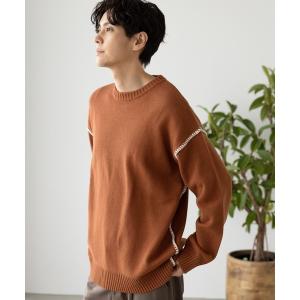 セーター ニット ブランケットステッチクループルオーバー / 970617 メンズ