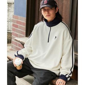 スウェット メンズ U.S. POLO ASSN. / ユーエスポロアッスン 別注 ワンポイント刺繍 サイドラインリブ配色 ビッグシルエットハーフジッ｜ZOZOTOWN Yahoo!店