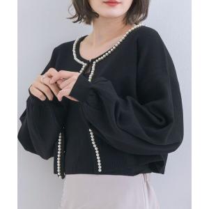 ニット セーター パールNTカーデ×キャミSET レディース