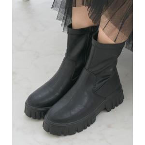 ブーツ 厚底ストレッチブーツ レディース