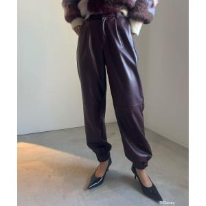 パンツ Disney MICKEY TAG SYNTHETIC LEATHER PANTS レディース