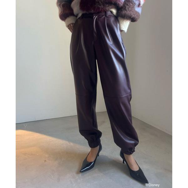 パンツ Disney MICKEY TAG SYNTHETIC LEATHER PANTS レディー...