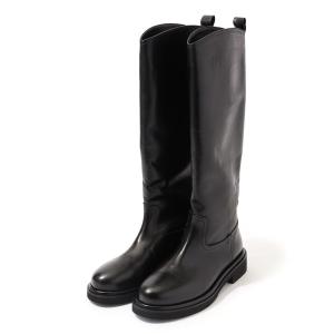 PRADA ロングブーツ サイドジップ ベルト ロゴ PRADA/プラダ/ロングブーツ/size38/黒/サイドジップ - メルカリ
