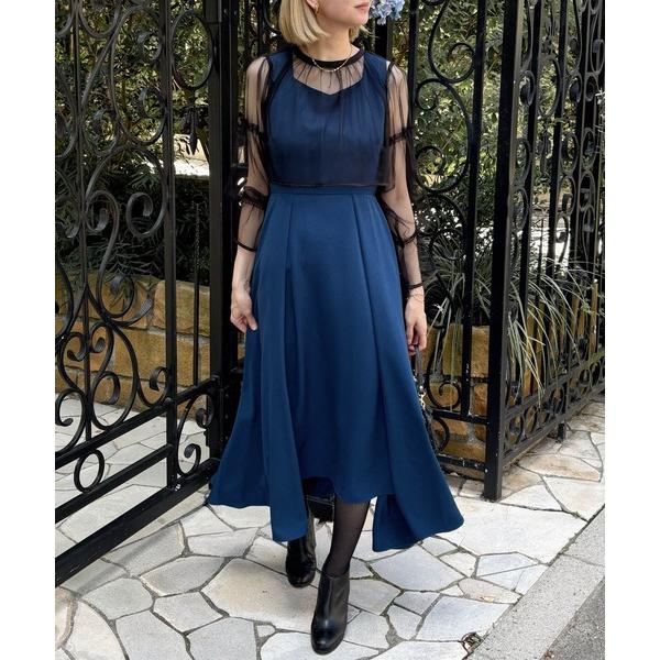 ドレス 卒業式 「Rennka」クルーネックチュールレイヤードワンピース