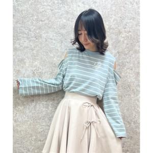 tシャツ Tシャツ 刺繍オフショルロンT レディースの商品画像