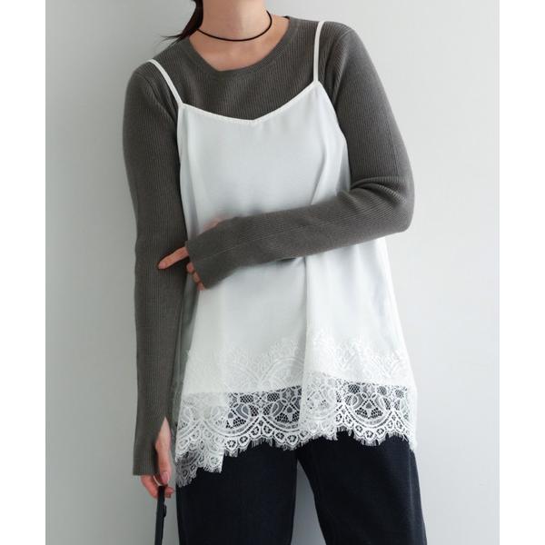 ニット セーター 「新色追加」サムホール長袖リブニットトップス レディース