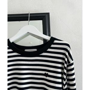 tシャツ Tシャツ ハート刺繍ボーダーロンT