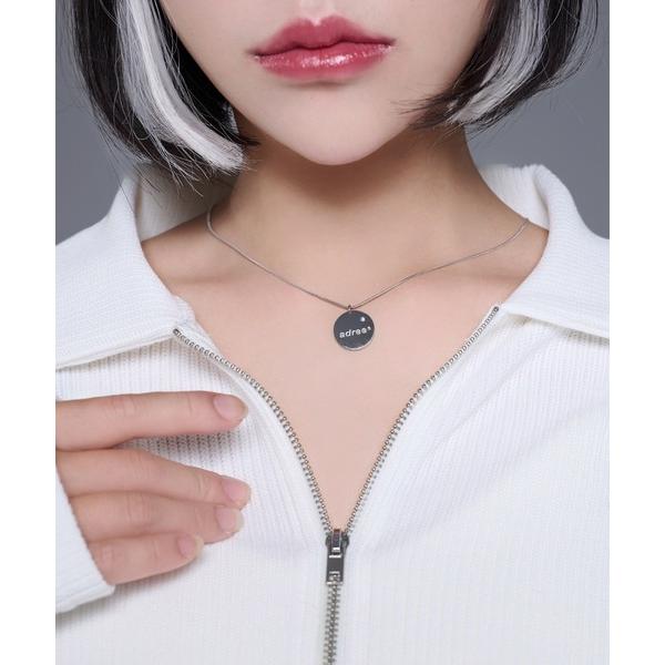 ネックレス レディース rhinestone coin pendant necklace/ラインスト...