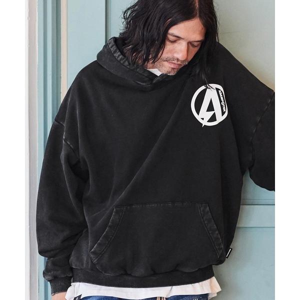 パーカー ADAMPATEK/sulfur dyeing brushed back pullover...