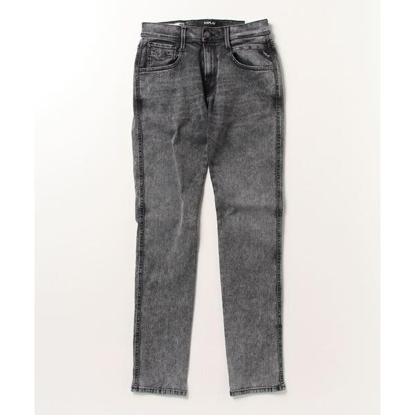 ジーンズ スリムフィットANBASS Hyperflex re-used グレーデニム メンズ