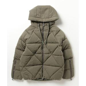 ダウンコート ダウンジャケット キルティングビッグシルエットフーディージャケット レディース