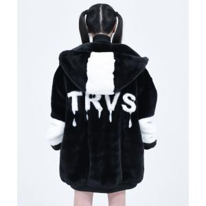 ジャケット ブルゾン 「TRAVAS TOKYO/トラバス トーキョー」Drip Logo Faux Fur Hoodie/ハイネックファーパーカー｜zozo