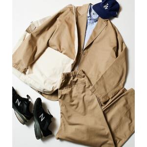 セットアップ 限定展開 ワイドシルエット T/Cツイル セットアップ/テーラードジャケット/ワイドパンツ