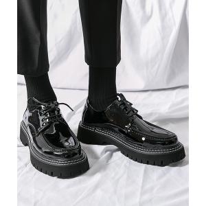 ローファー aimoha menエナメルレースアップローファー メンズ