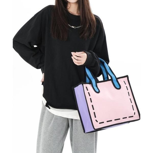 トートバッグ 個性的 2D Design Bag /ポップデザイン 2次元デザインバッグ トートバッ...