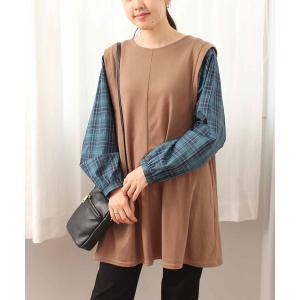 チュニック 「WEB/一部店舗限定」「LL〜6L 大きいサイズ」 袖 切替え チュニック